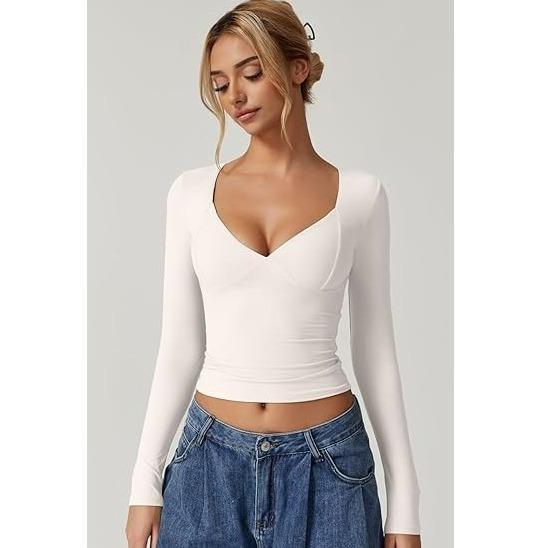 V-neck push up top