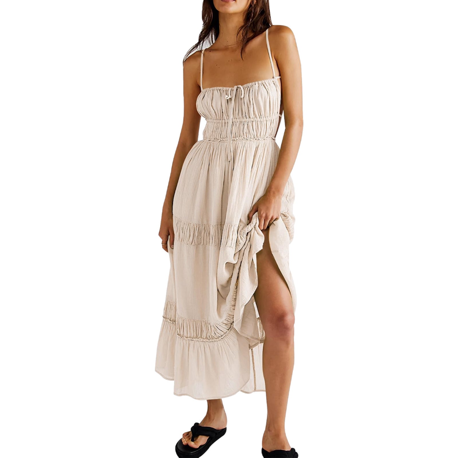 Women's Clothing Temperament Camisole Large Swing Dress