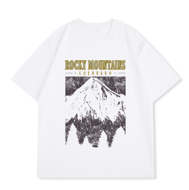 Women's Summer Loose Casual Mountain & Letter Print