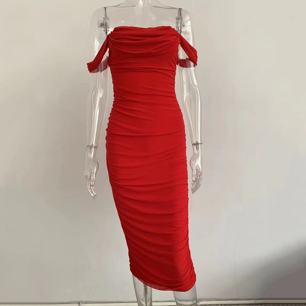 Off-shoulder Dress Women's Clothing